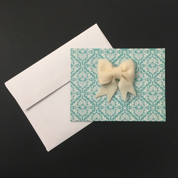 HANDMADE 5 Pack Blank 3D Bow Cards - Any Occassion - Picture 1 of 4